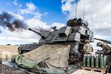 UK artillery technology live firing, Defence Photography